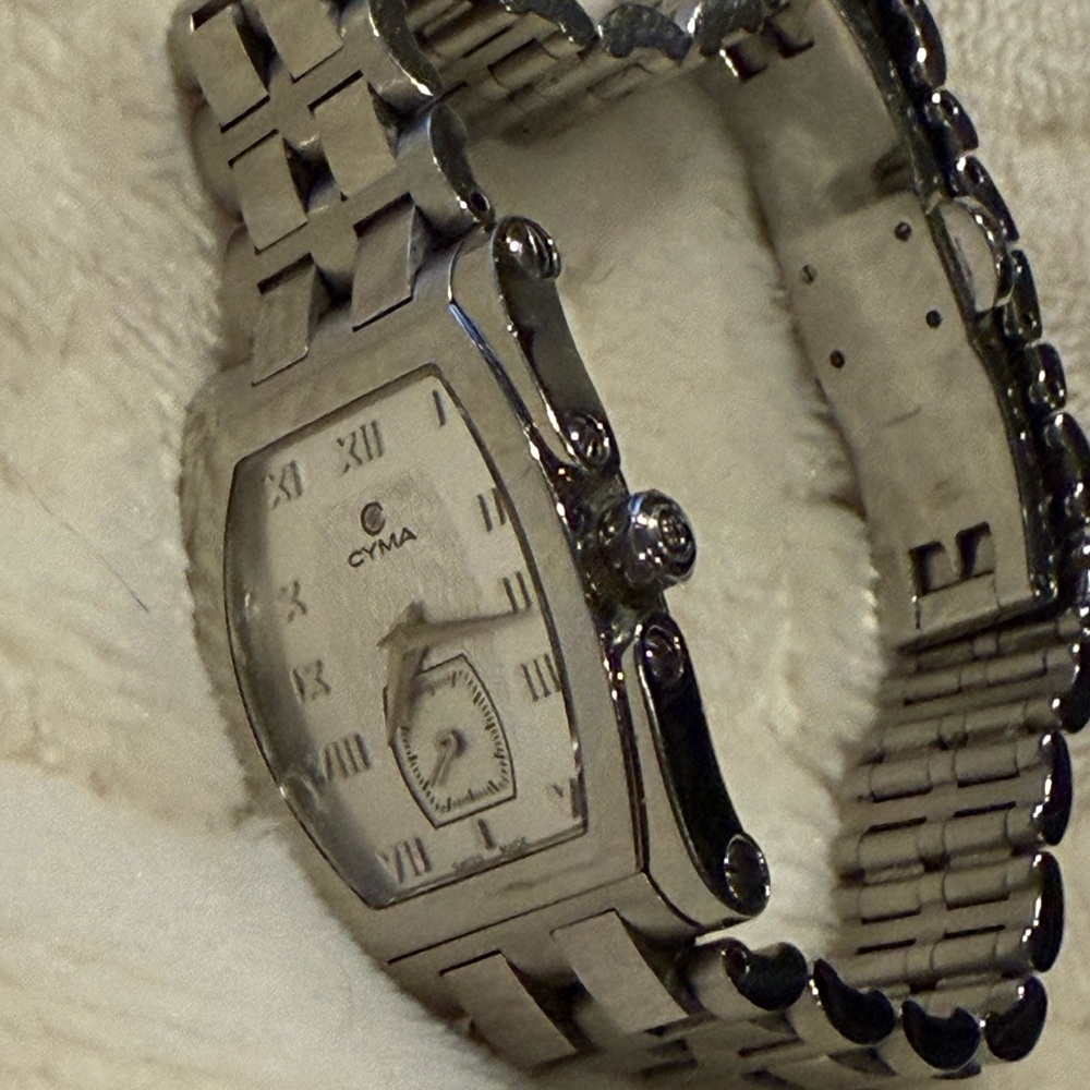 Cyma Tank Style Swiss Made Ladies Quartz Watch